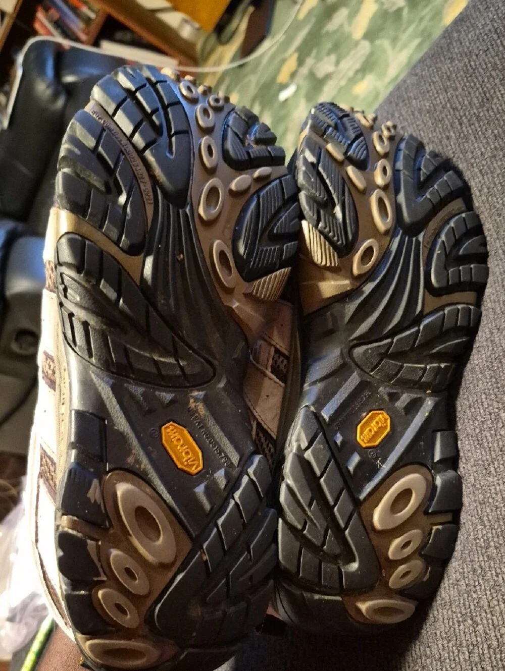Merrell Men’s Taupe and Black Trail Hiking Shoes